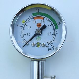 Manómetro Profesional para Balones - Medidor de Presión de Aire de Doble Escala, Totalmente Metálico, para Control de Inflado de Balones de Fútbol, Baloncesto y Voleibol - Product Image 2