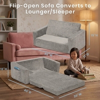 Extra Breites Konvertierbares 2-in-1 Kinder-Klappsofa Multifunktionales Sofa für Schlafzimmer und Spielzimmer