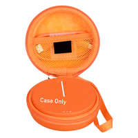 Étui de transport portable en EVA rigide avec fermeture éclair et logo personnalisé, doublure douce, couleur orange, vente en gros directe d'usine