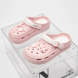 Sandales de plage antidérapantes à bout fermé et semelle épaisse pour femmes, couleur rose, pour l'extérieur - Product Image 1