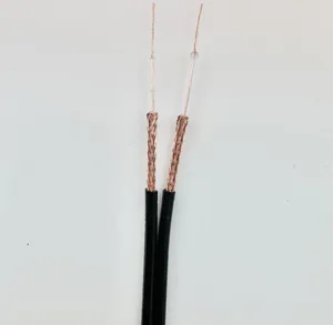 Kabel koaksial ganda kehilangan rendah kustom kualitas tinggi kabel luar ruangan atau dalam ruangan OEM rg174 rg213 rg59 rg6 tv