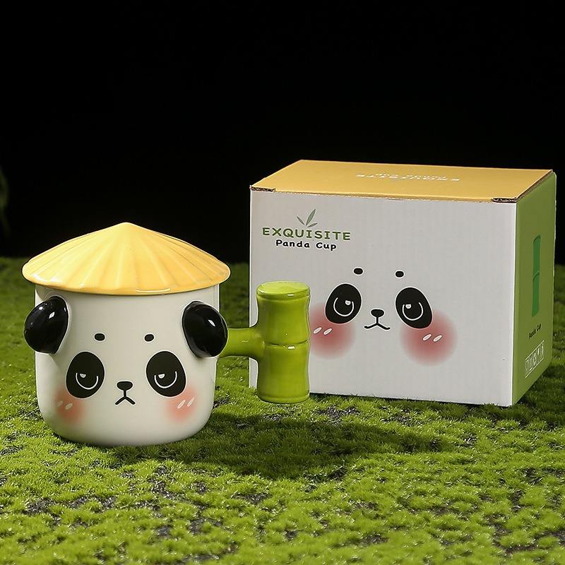 Fun Cartoon Panda Design Ceramic Mug 380ml Perfect for Milk & Juice