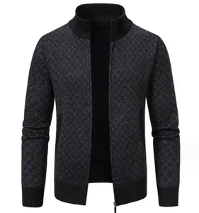 <span class=keywords><strong>Cardigan</strong></span> lavorato a maglia autunno inverno di alta qualità per gli uomini <span class=keywords><strong>con</strong></span> motivo a scacchi diamantati <span class=keywords><strong>con</strong></span> <span class=keywords><strong>cerniera</strong></span> Logo personalizzabile Design alla moda - Product Image 5