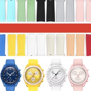 Bracelet de montre en silicone liquide souple incurvé de 20 mm pour <span class=keywords><strong>Omega</strong></span> Moonswatch - Product Image 6