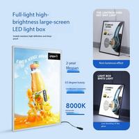 Boîte à lumière LED en aluminium sur mesure, ultra-mince, avec verre trempé, murale, pour affichage lumineux de posters, signalétique publicitaire extérieure