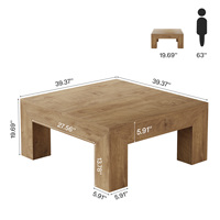 Table basse carrée Tribesigns de 39,4 pouces pour salon, table d'appoint de style farmhouse en MDF avec pieds en bois robustes