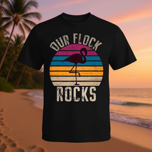 Notre t-shirt Flock Rocks Retro Vintage Flamingo Family - Product Image 3