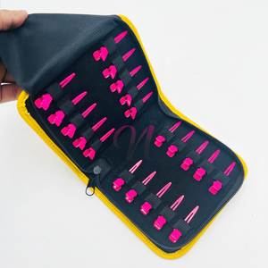 Pinces à sectionner les cheveux Clips en acier inoxydable revêtus de poudre rose vif pour les extensions de cheveux Logo personnalisé durable Utilisation commerciale - Product Image 1