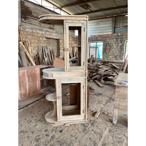 mueble bar de madera maciza con soporte superior para vasos - Product Image 4