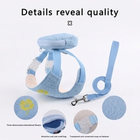 Ensemble harnais et laisse brodés pour chien avec mini sac à dos, gilet réglable pour petits chiens et chats