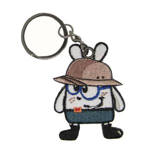 Tùy Chỉnh Quảng Cáo Logo Anime Loại Bỏ Trước Khi Một Chuyến Bay Phi Hành Đoàn Hai Mặt Dệt Vải Thêu Thêu Chìa Khóa Máy Bay Phản Lực <span class=keywords><strong>Tag</strong></span> Keychain - Product Image 5