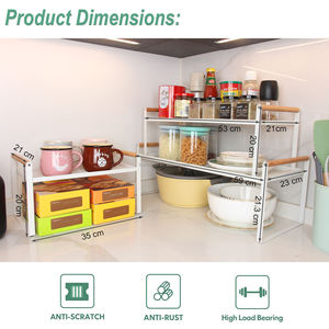 Organizador de Estantes para Despensa de Cocina, Estante de Almacenamiento Metálico para Encimera, Organizador de Estantes Apilables - Product Image 4