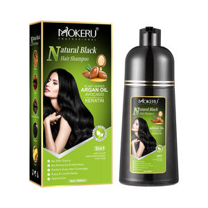 Shampoo Colorante per Capelli all'Olio di Argan di Qualità Premium con Etichetta Privata, Crema Naturale ad Azione Rapida 500ml, Colorante Marrone <span class=keywords><strong>Scuro</strong></span> - Product Image 4