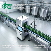 Système automatique de collecte et d'inspection de données QR/codes-barres avec rejet, association code bouteille-boîte-palette et anti-contrefaçon