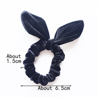 Noeud de cheveux en velours rond à oreilles de lapin, couleur unie, porte-queue de cheval, élastiques à cheveux, chouchous pour femmes et filles