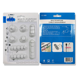 Confezione <span class=keywords><strong>da</strong></span> 24 Pezzi Organizzatore di Cavi <span class=keywords><strong>da</strong></span> <span class=keywords><strong>Tavolo</strong></span>, Clip Portacavi CC949 in Silicone Nero per Gestione Fili - Product Image 3