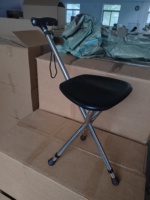 Béquille tabouret pliant portable chaise de béquille pour personnes âgées tabouret de béquille à double usage marcheur peut s'asseoir