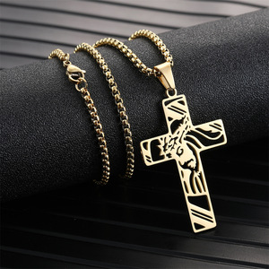 Collar con Cruz y Corona <span class=keywords><strong>de</strong></span> Espinas <span class=keywords><strong>de</strong></span> Jesús ARNAN, Acero Inoxidable, Joyería Religiosa Cristiana Devocional, Regalo para Mujeres y Hombres - Product Image 5