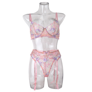 Sexy Sexy Sexy giovane donna rosa di lusso ricamo Lingerie reggiseno e brevi Set di pizzo del sesso Hallow Out Lingerie fantasia biancheria intima Set - Product Image 2