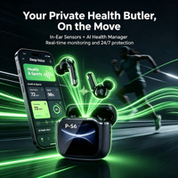 Auriculares Inalámbricos con Pantalla Táctil LED Inteligente, Auriculares Bluetooth con Traductor IA para Juegos