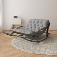 Fauteuil à bascule double fixe, inclinable, moderne et minimaliste, en métal, pliable, pour balcon, mobilier de maison, chaise de repos