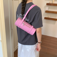 Bolsos cilíndricos de lunares 2026 para mujer, bolso de hombro y axila color caramelo con cremallera y costuras