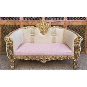 Canapé Trône Royal Double de Luxe Doré Antique pour Mariage, pour le Roi et la Reine, Mobilier de Location, Chaises de Mariage Dorées - Product Image 2