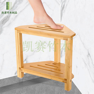 Estante de Esquina Triangular Kaiser de Bambú, 14.5x12x13.5 Pulgadas, Estante de Almacenamiento Impermeable para Baño, Ducha, Uso Interior - Product Image 4
