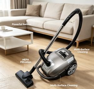 Aspiradora Eléctrica de 700W con Filtro HEPA, Función de Aspirado en Seco, Uso Doméstico, Bolsa para Polvo de 4 <span class=keywords><strong>Litros</strong></span>, Certificación Europea, Garantía de 5 Años - Product Image 1