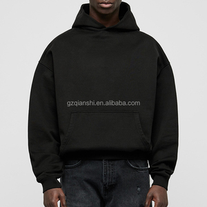 Hoodies épais et vierges de haute qualité, coupe courte, personnalisables avec logo, en coton 600-500 g/m², coupe oversize et carrée pour hommes - Product Image 1