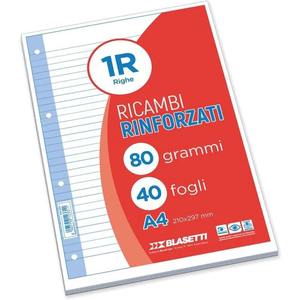 PAQUET DE 40 FEUILLES DE RECHARGE RENFORCÉES A5 LIGNÉES - Product Image 1