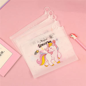 Sac en PVC givré à fermeture éclair, épais et mignon, pour tri, motif licorne - Product Image 4