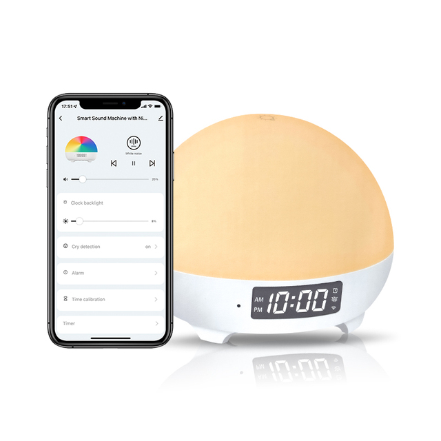 Factory Direct Smart White Noise Sound Machine With Night Light for Providing Ideal Sleep Environment