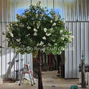 Árbol de hojas verdes artificiales grandes, árbol de flor de cerezo de olivo artificial, para decoración de fiestas - Product Image 2