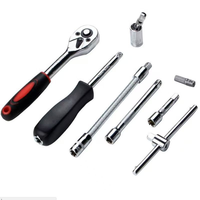 Jeu de clés à douilles professionnel de 46 pièces, outils à main, jeu de clés à cliquet combinées, boîte à outils pour voiture, clés pour mécaniciens