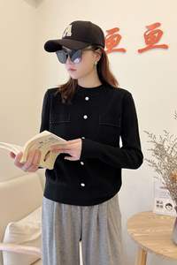 Traitement en gros cardigan en maille à col rond personnalisé petit vêtement d'extérieur parfumé bouton <span class=keywords><strong>de</strong></span> perle haut <span class=keywords><strong>de</strong></span> pull à la mode - Product Image 4