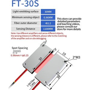 XIJQKTWT เซ็นเซอร์ไฟเบอร์ออปติก FT-30S 12-24V DC ทรูธบีมเมทริกซ์สวิตช์ออปติคอลเซ็นเซอร์อาร์เรย์โพรบแอมพลิฟายเออร์ - Product Image 2