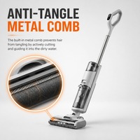 Aspirateur intelligent sans fil pour déchets humides et secs, épurateur de sol à aspiration puissante de 14kPa avec peigne en métal anti-enchevêtrement et écran LED
