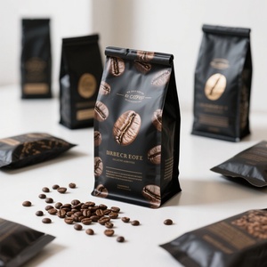Bolsas de Embalaje para Granos de Café con Fondo Cuadrado, Impresión Digital Mate Personalizada, Bolsas de Café de Aluminio con Cierre - Product Image 1