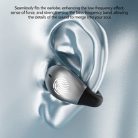 Earphone TWS Open Ear Ear Clip Konduksi Tulang Udara Headset Nirkabel Desain Klip Telinga Latensi Rendah Kontrol Sentuh Earbud Olahraga