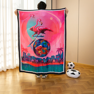 Manta de Fútbol de Franela Suave y Acogedora Personalizable al por Mayor, Manta Deportiva Estampada para Exteriores para la Copa de Fútbol - Product Image 6