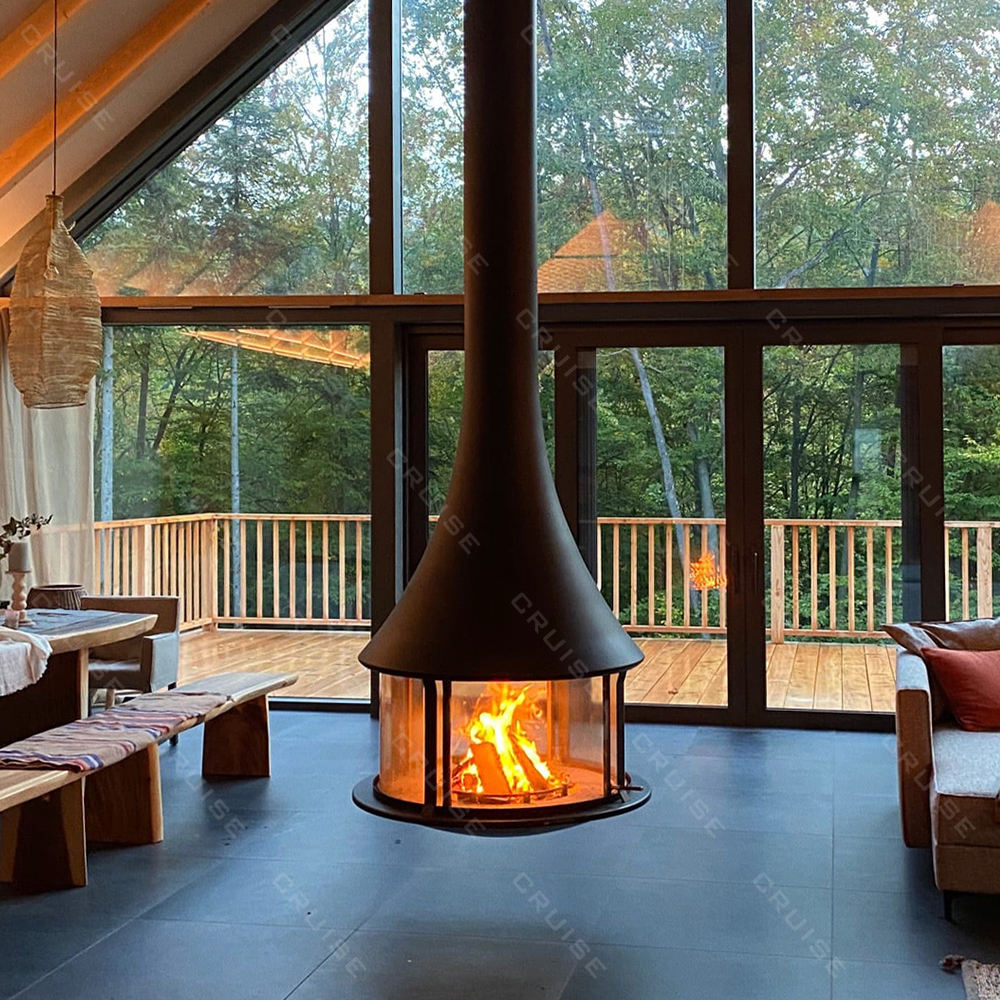 Wood Burning Hanging Fireplace Modern Indoor Heating