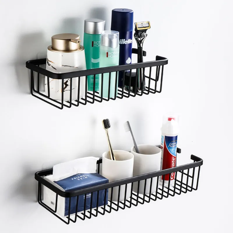 Wall Hanging Bathroom Corner Storage Basket Aluminum Storage Baskets Holder