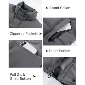 Mens Puffer Vest Winter Lightweight Stand Collar Sleeveless Quilted Outerwear Windproof Casual <b>Jacket</b> - Product Image 6