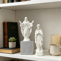 Statue en résine du Sacré-Cœur de Jésus et de Notre-Dame de Marie, figurine religieuse, décoration de bureau à domicile, cadeau catholique, vente en gros