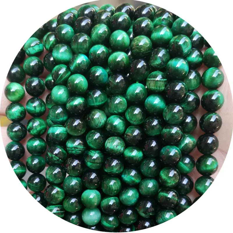 4-14 мм Высокое качество круглый зеленый цвет тигровый глаз каменные бусины целебное ожерелье хрустальные бусины для изготовления ювелирных изделий