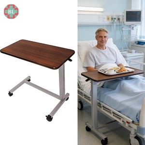 <span class=keywords><strong>Table</strong></span> <span class=keywords><strong>de</strong></span> <span class=keywords><strong>lit</strong></span> <span class=keywords><strong>d</strong></span>'hôpital réglable sur roulettes, <span class=keywords><strong>plateau</strong></span> <span class=keywords><strong>de</strong></span> <span class=keywords><strong>lit</strong></span> avec porte-gobelet, bureau <span class=keywords><strong>mobile</strong></span> pour ordinateur portable, <span class=keywords><strong>table</strong></span> <span class=keywords><strong>de</strong></span> chevet en bois pour patients - Product Image 1