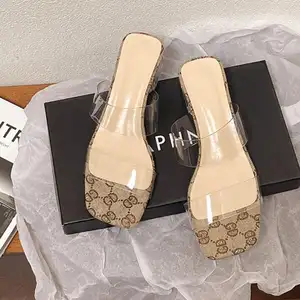 2024 Hot Fashion Simple Women's Casual High Heels High Quality Custom Logo Open-toe Sandals Shoes Women Sandals