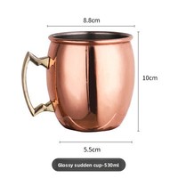Vente chaude Moscou Mule Cup 304 Acier Inoxydable Cuivre-Plaqué Martelé Verre À Vin Classique Cocktail et Tasse Drinkware