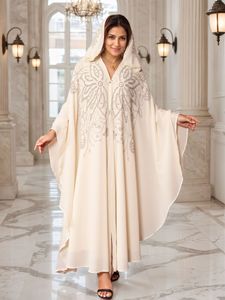 Heetverkopende, hoogwaardige dames shawl met strass steentjes en parels, Arabische moslim gewaad met capuchon voor vrouwen uit het Midden-Oosten - Product Image 2